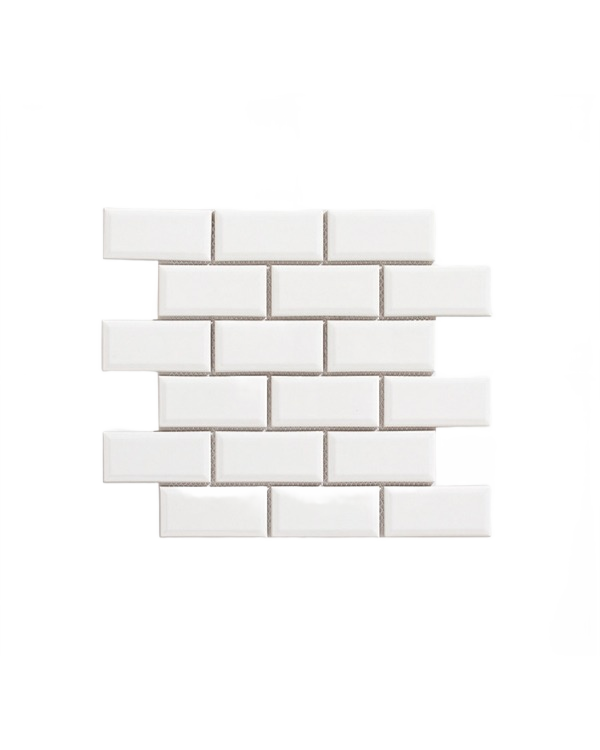 BEVELLED WHITE GLOSS MOSAIC