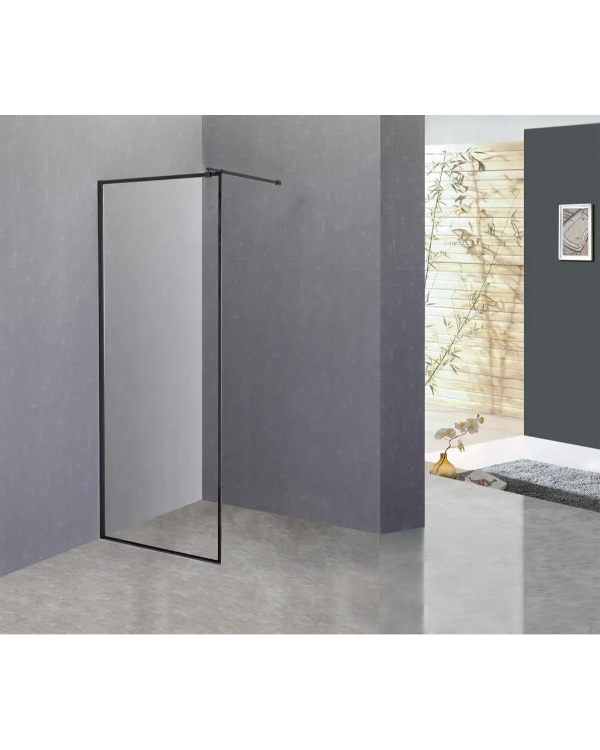 SHOWER SCREEN BLACK FRAME 1.2X2M WATERFORD